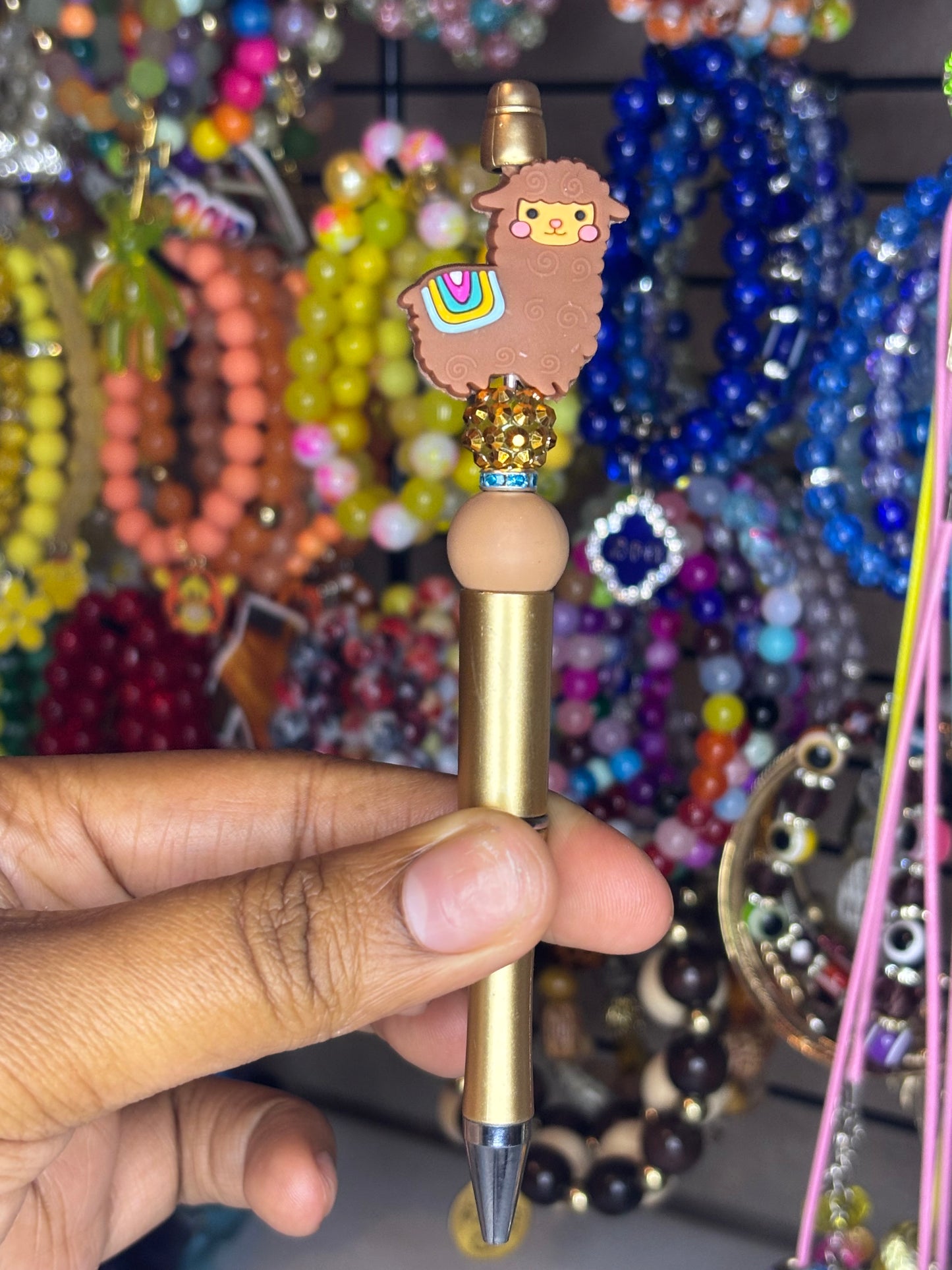 Brown beaded pen