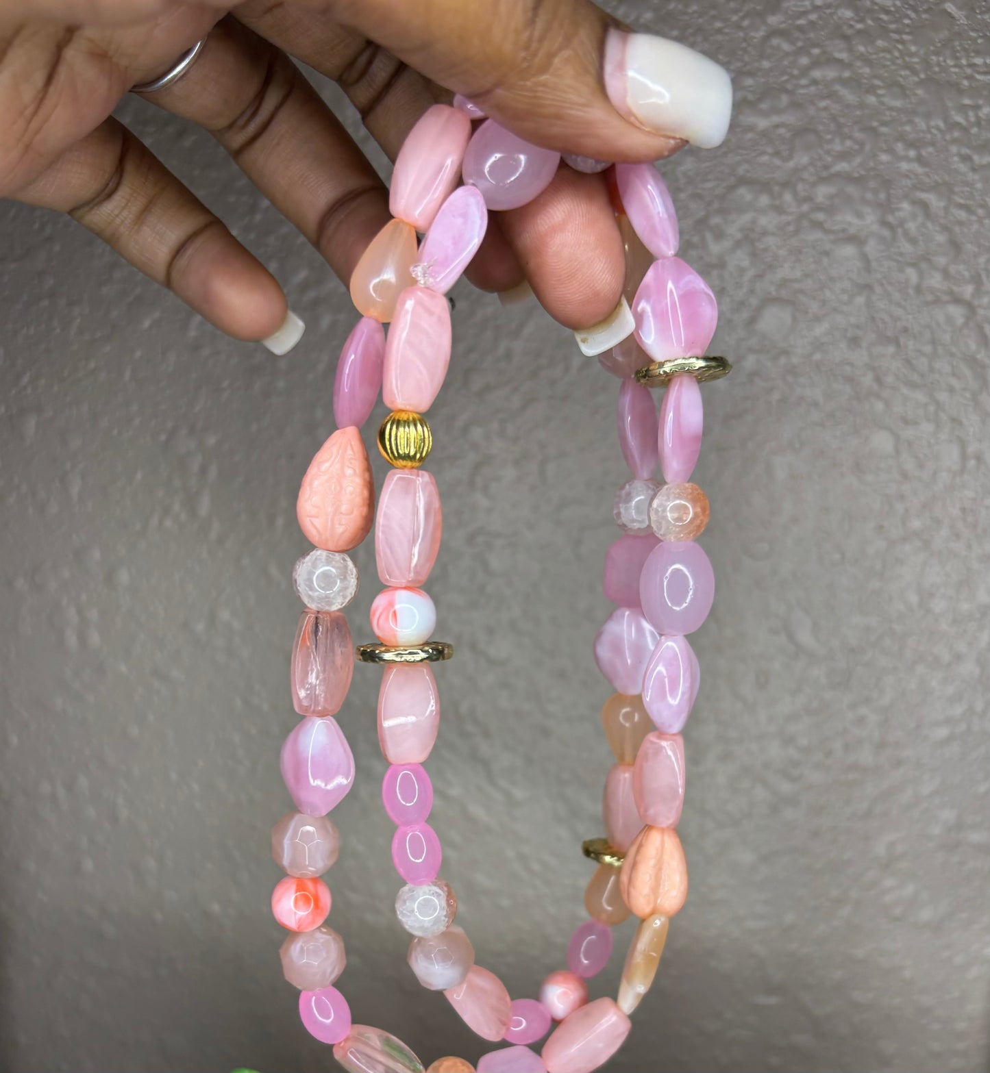 Pink rose waist beads ππ
