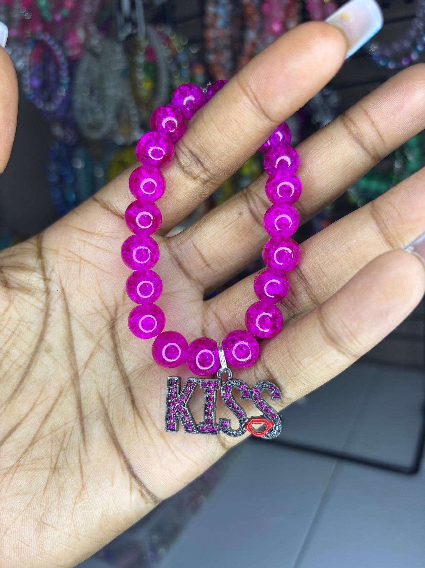 Kiss charm bracelet