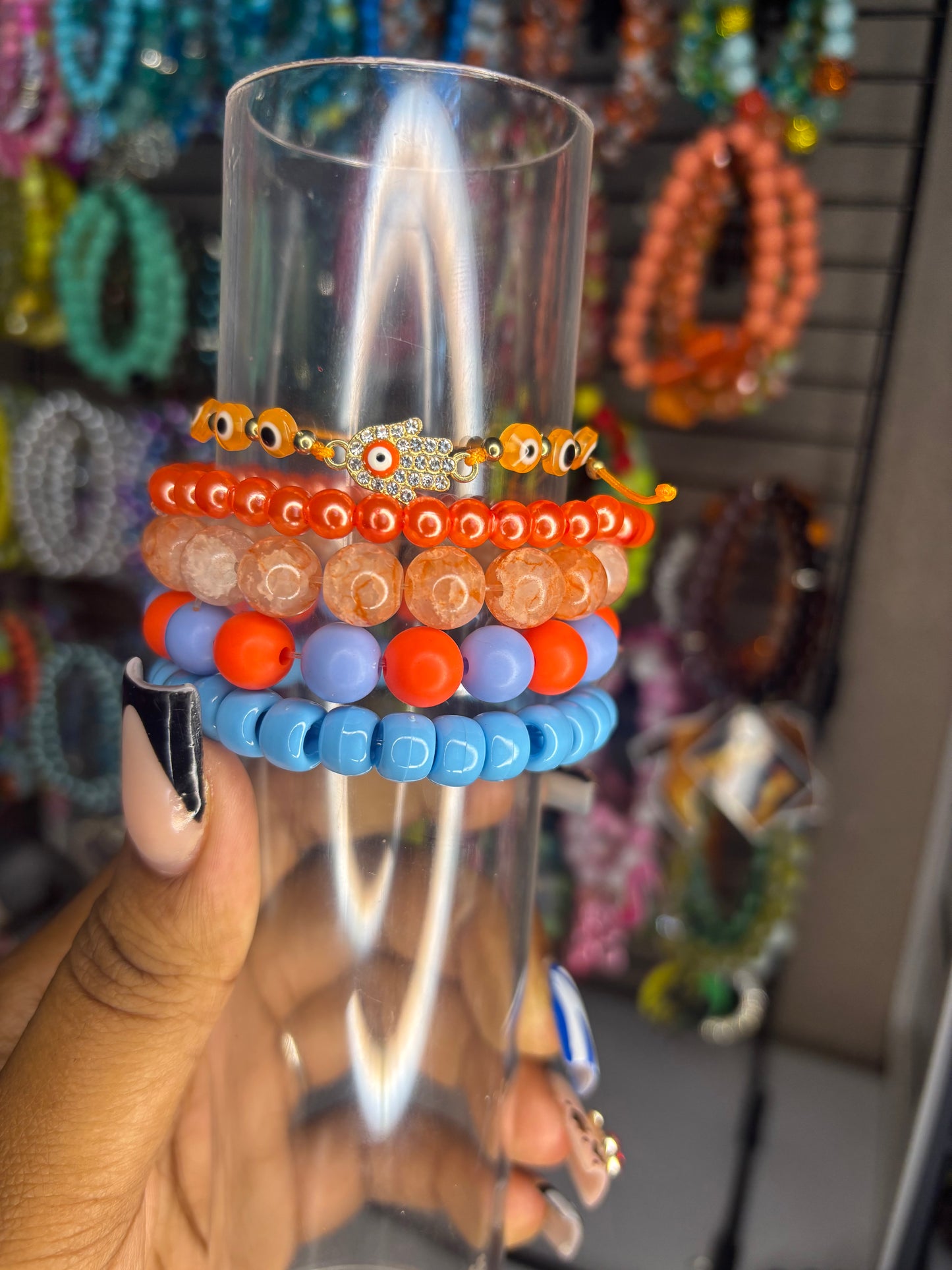 Blue and orange stack