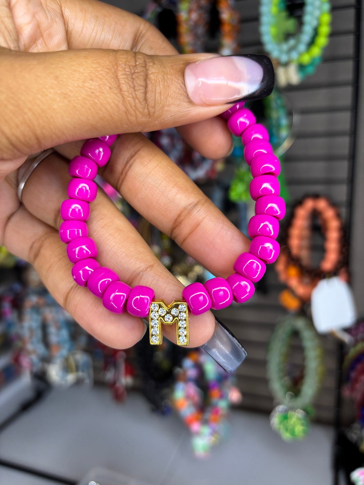 Letter M beaded bracelet