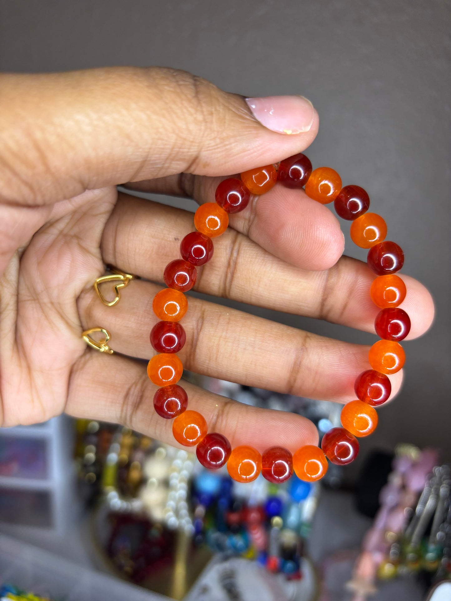 Orange mix beaded bracelet