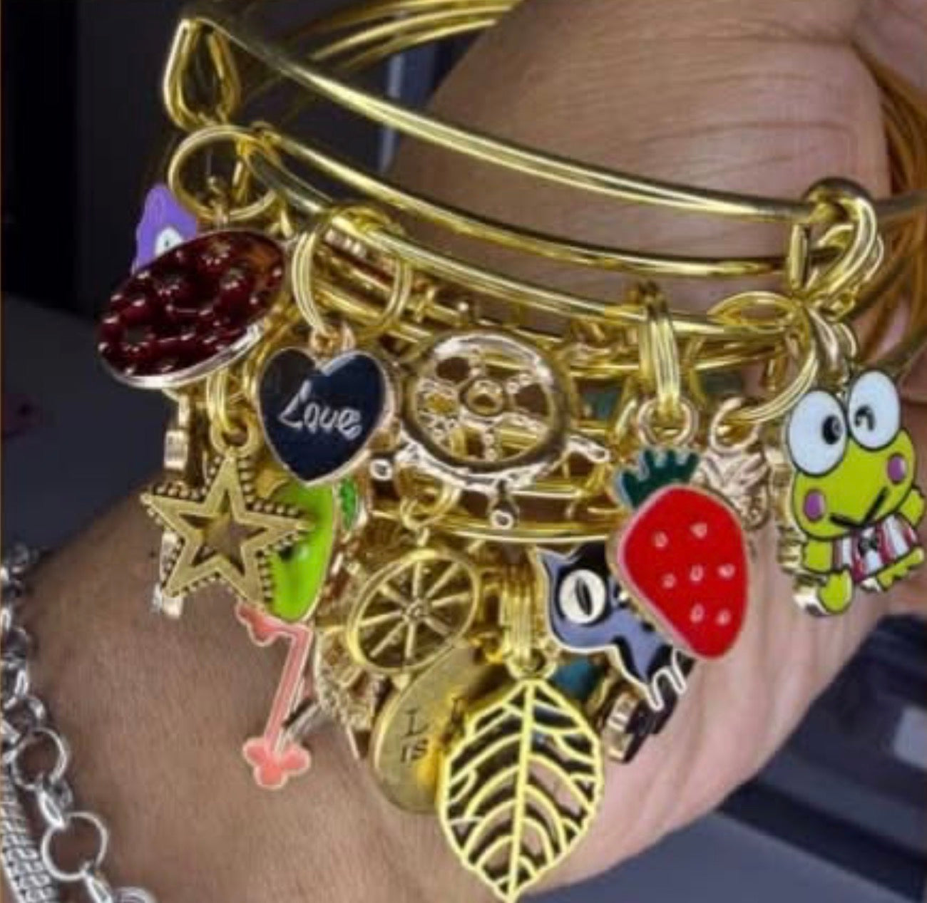 Colorful gold bangles