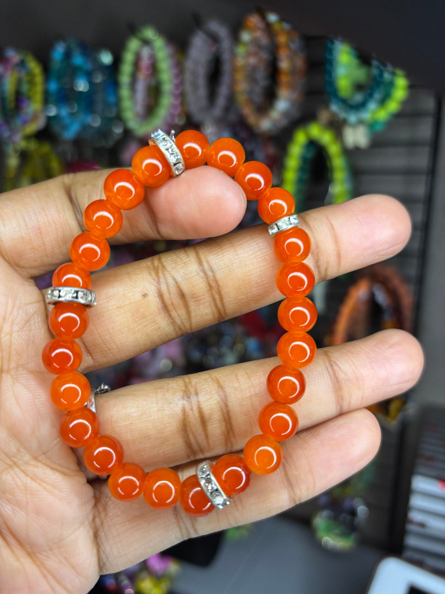 Orange Fanta beaded bracelet
