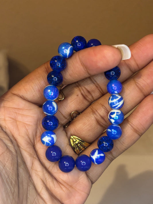 Royal blue beaded bracelet