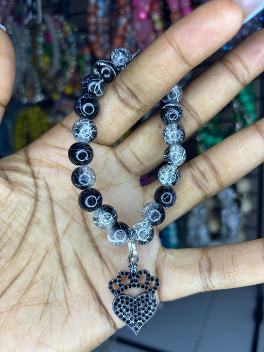 Black charm bracelet