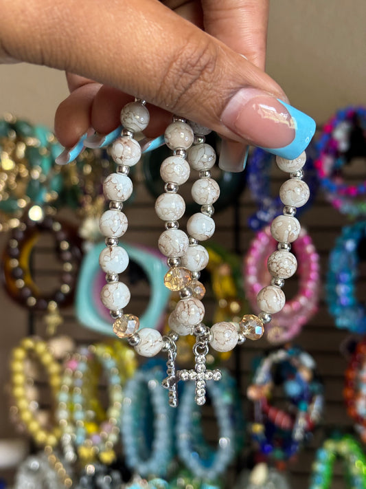 Cross charm bracelet