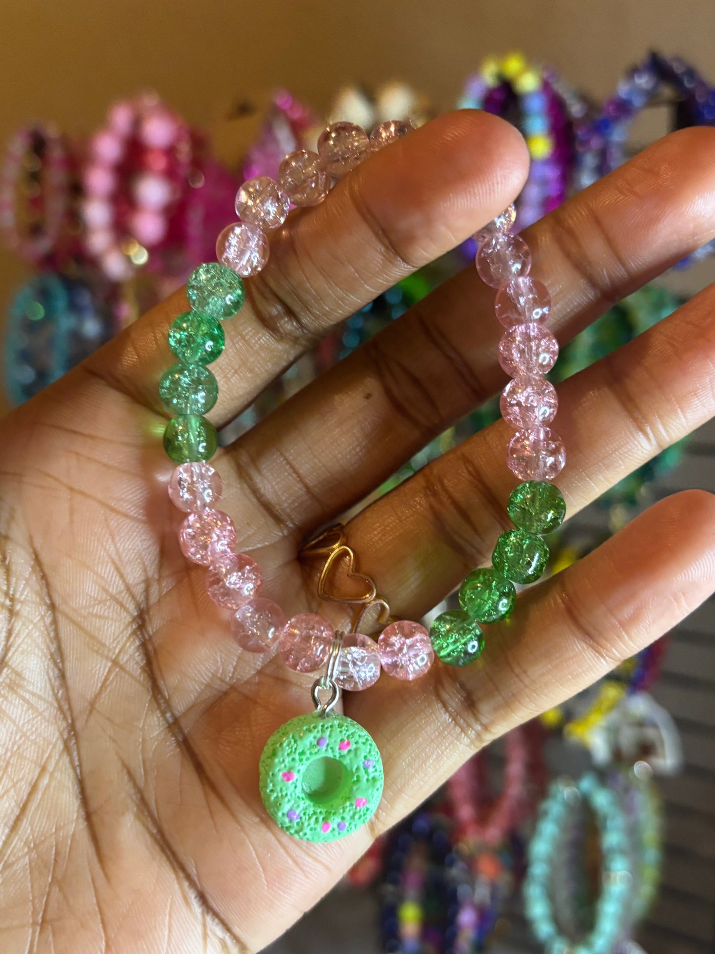 Donut charm bracelet