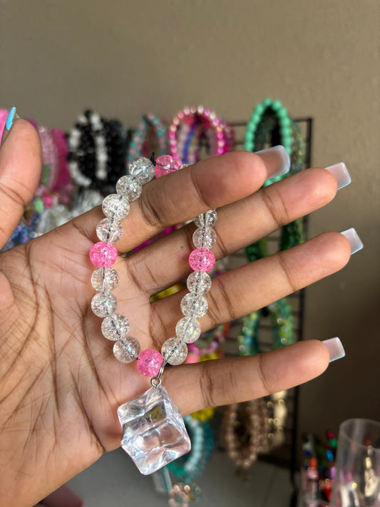 Pink ice charm bracelet