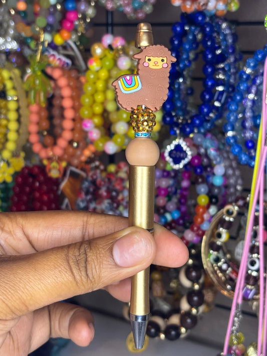 Brown beaded pen