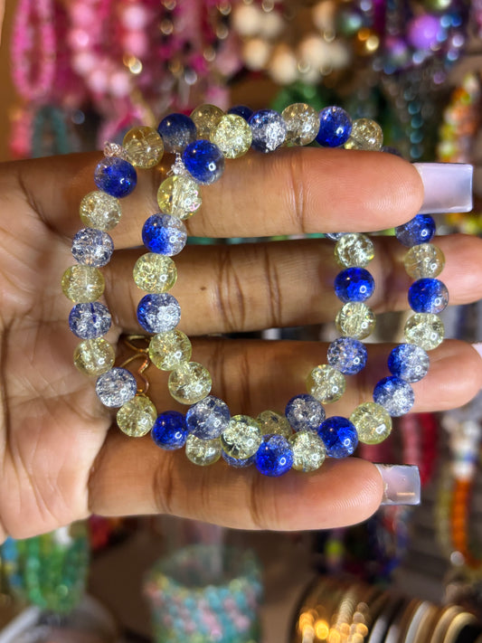 Green and blue beaded bracelet
