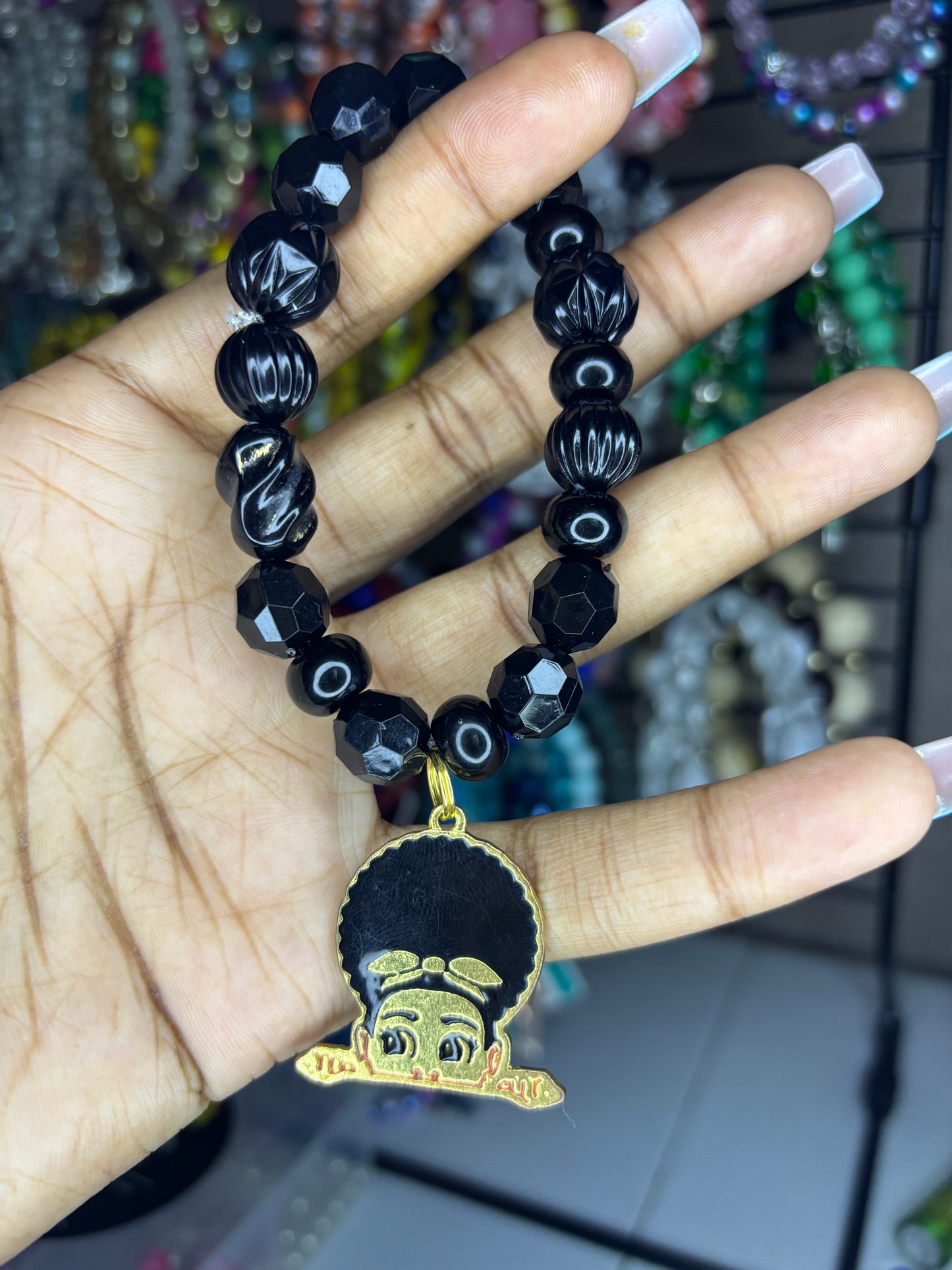 Black charm bracelet