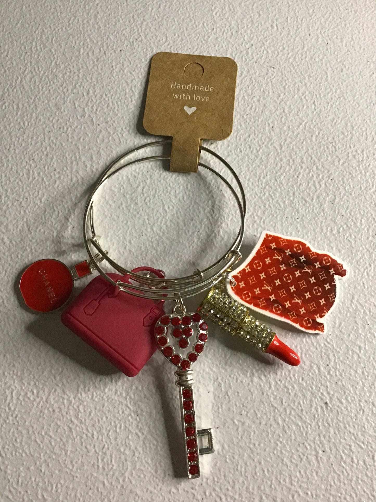 Red bangle stack