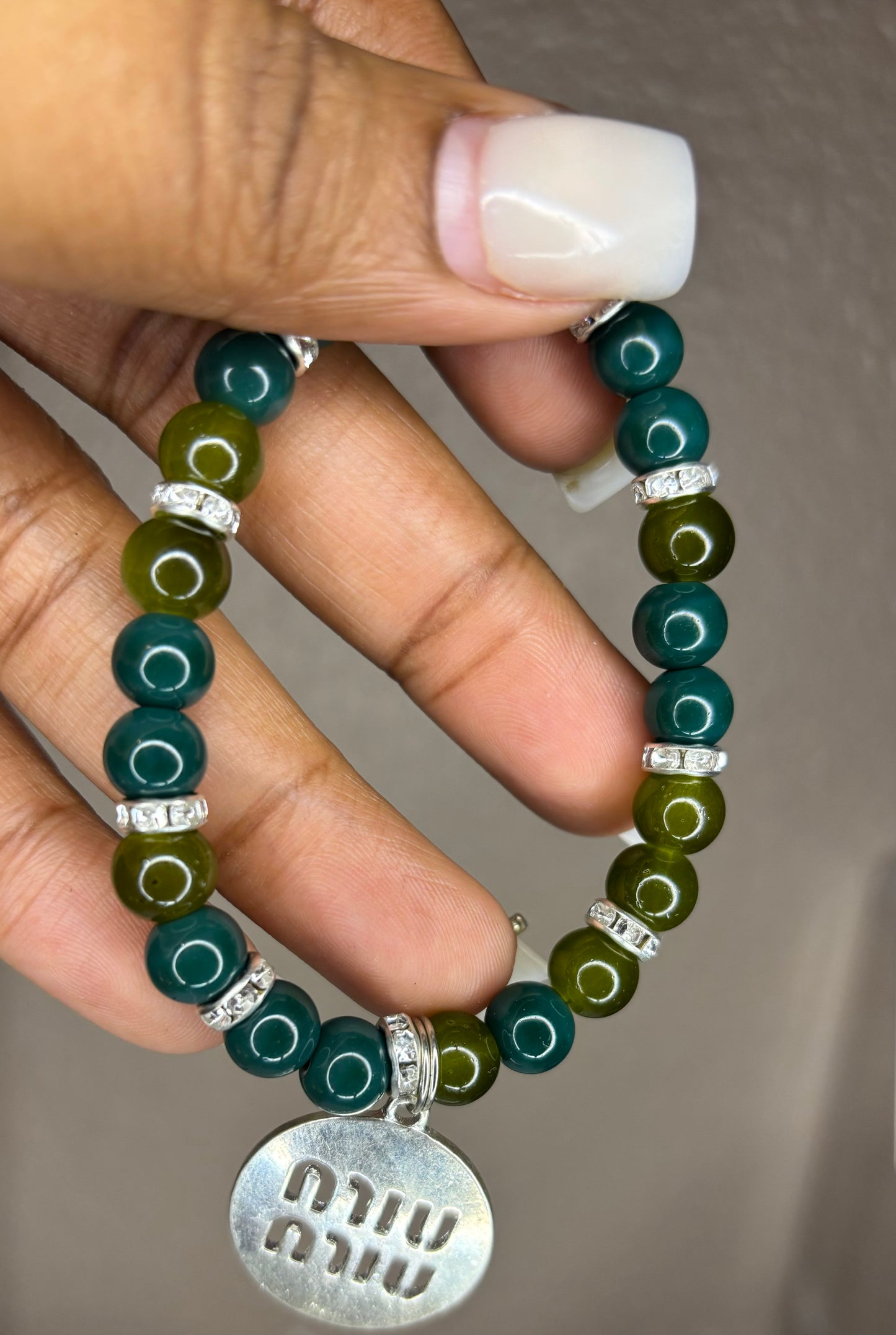 Green charm bracelet 😍