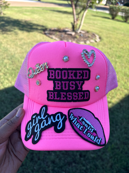 Pink trucker hat
