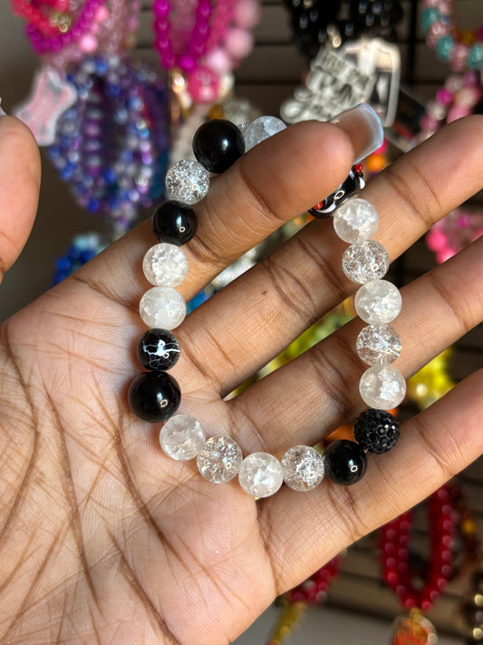 Black ice beaded bracelet
