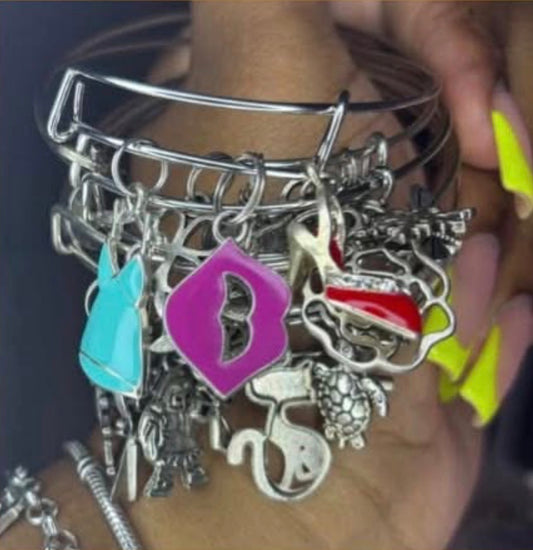 Colorful silver bangles