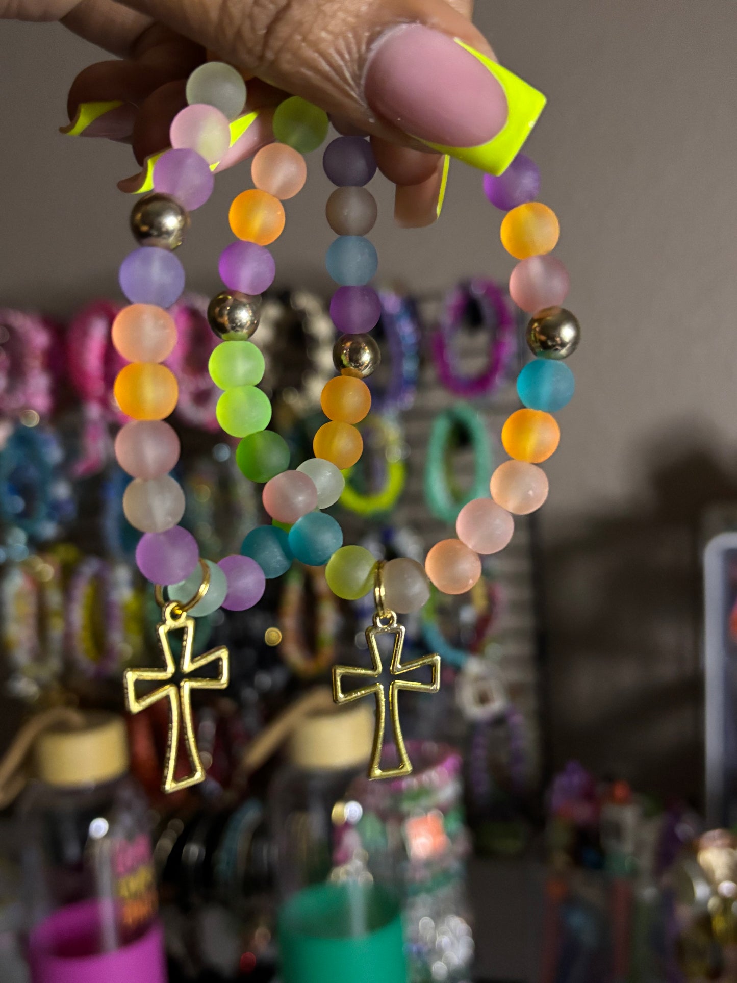 Cross charm bracelets