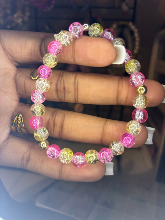 Pink limeade beaded bracelet