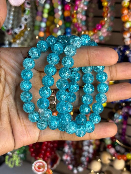 Blue beaded bracelet