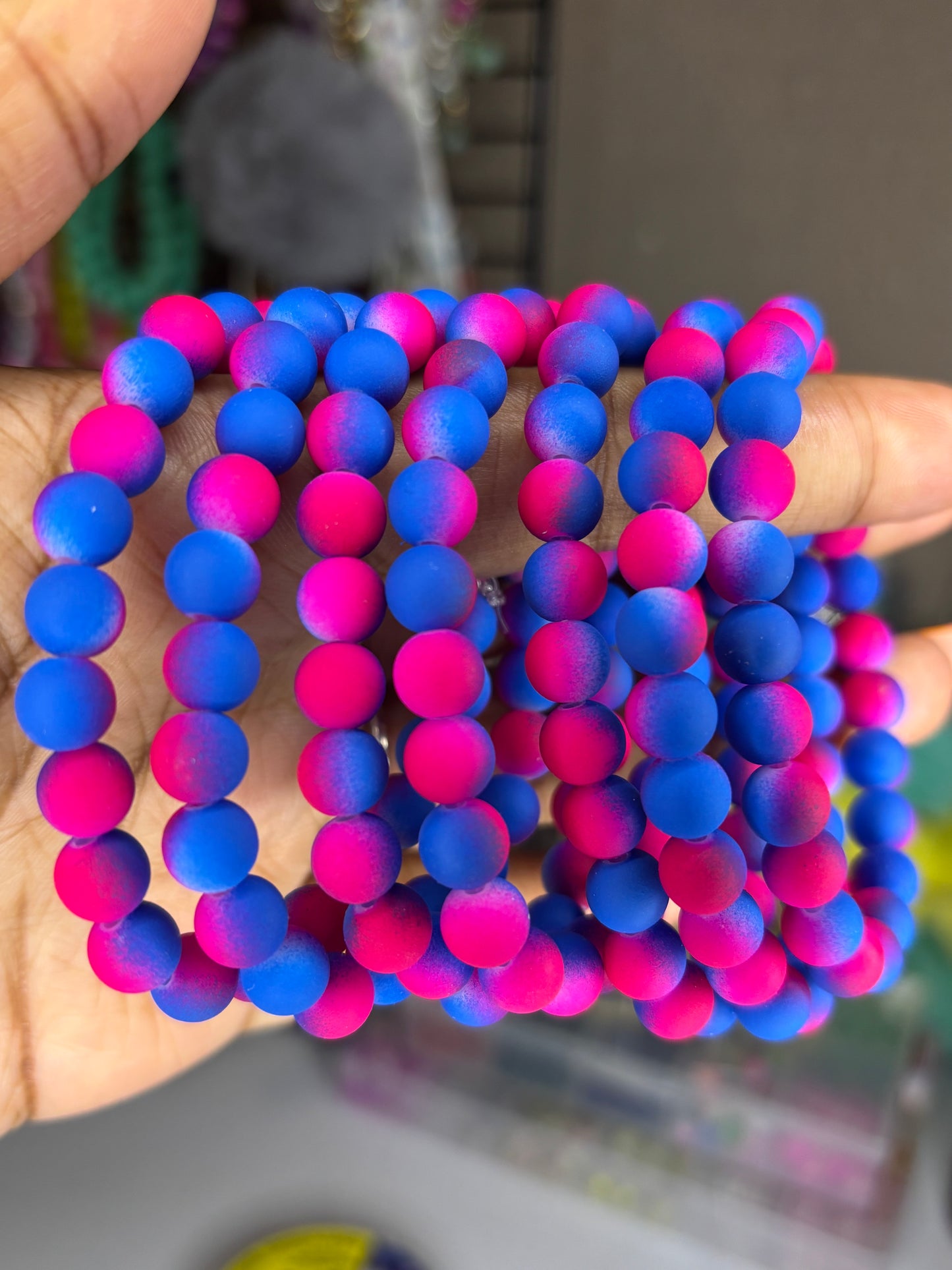 Cotton candy beaded bracelet