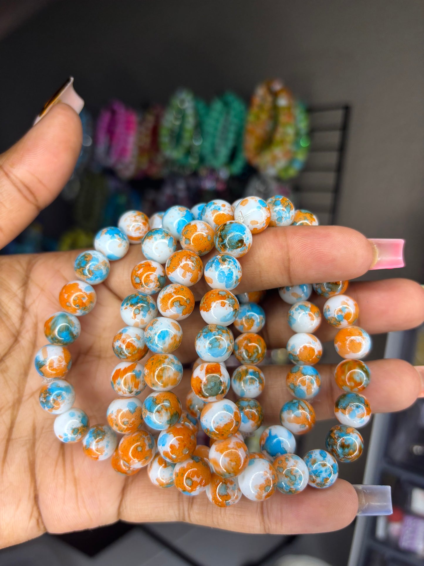 Miami dolphins beaded bracelet