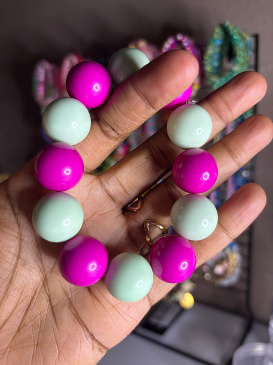 Magenta and green bracelet