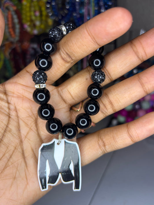 Black blazer charm bracelet