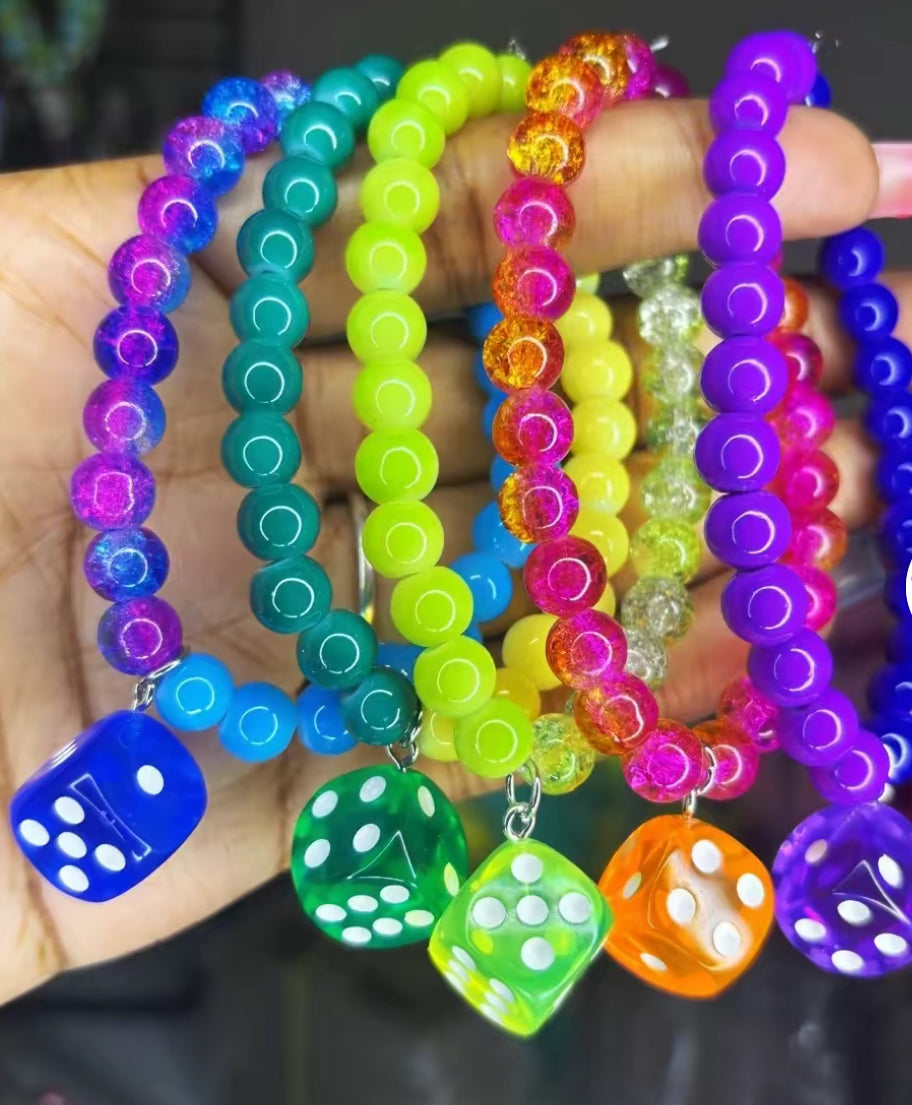 Dice charm bracelet