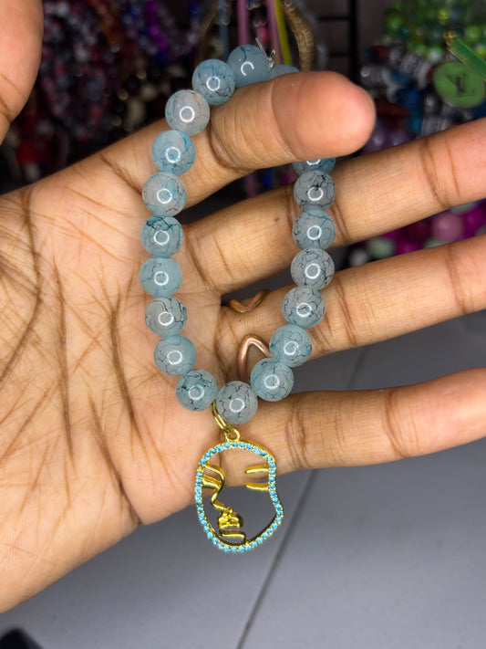 Blue charm bracelet
