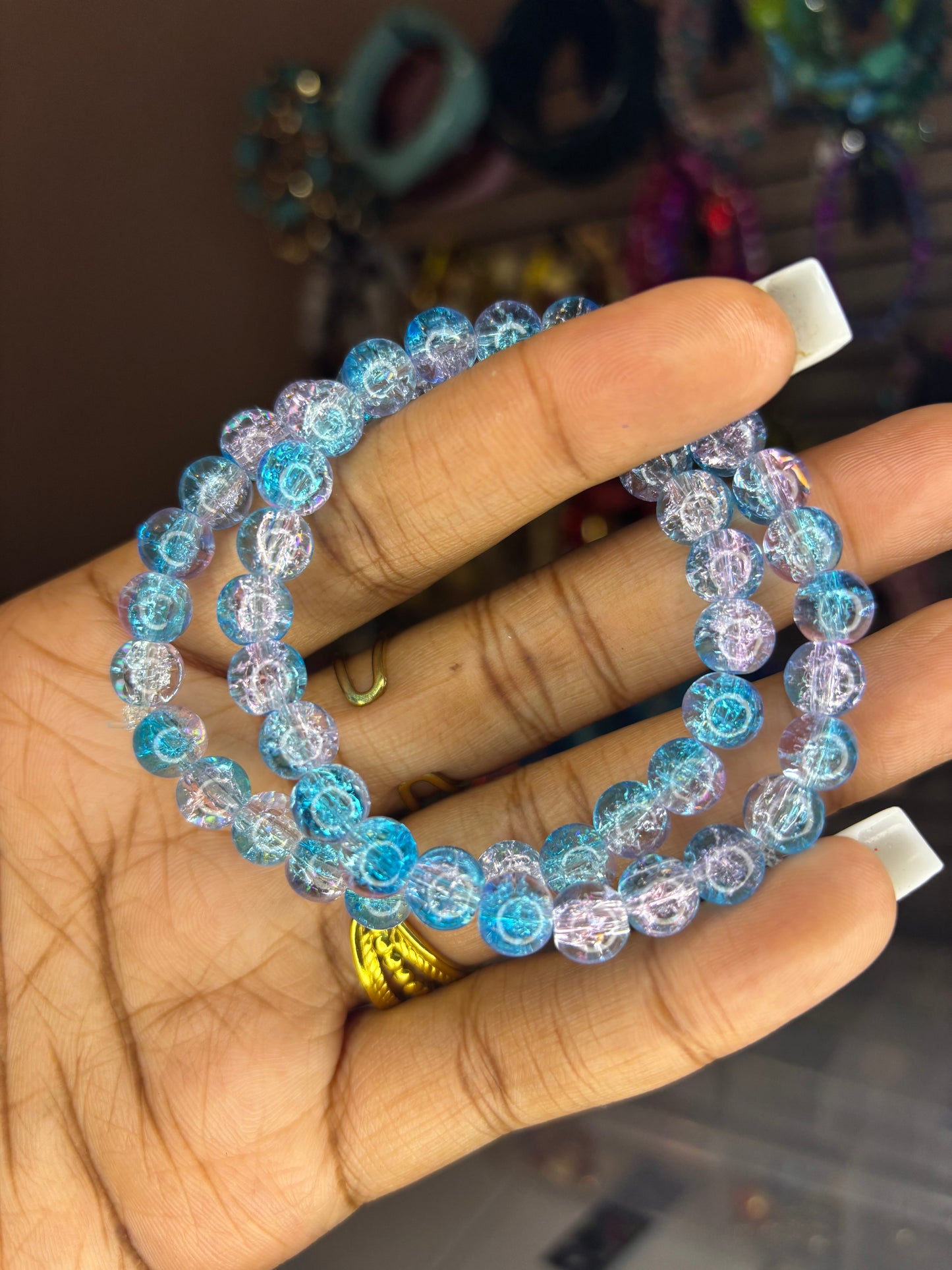 Purple rain beaded bracelet