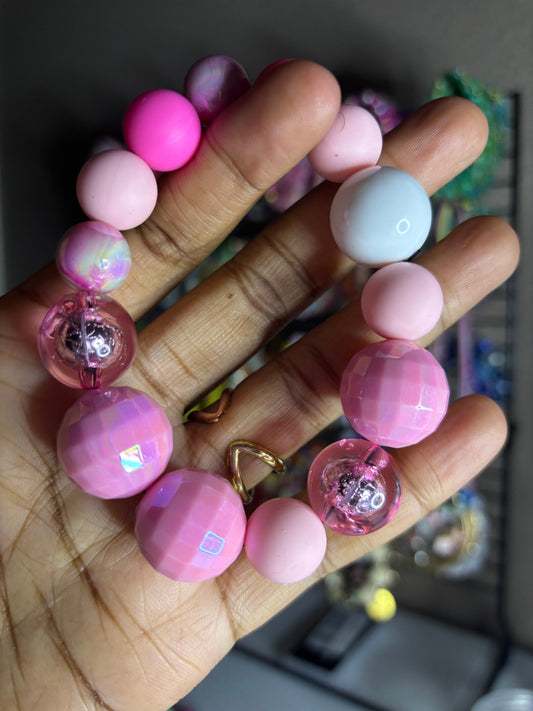 Pink beaded bracelet
