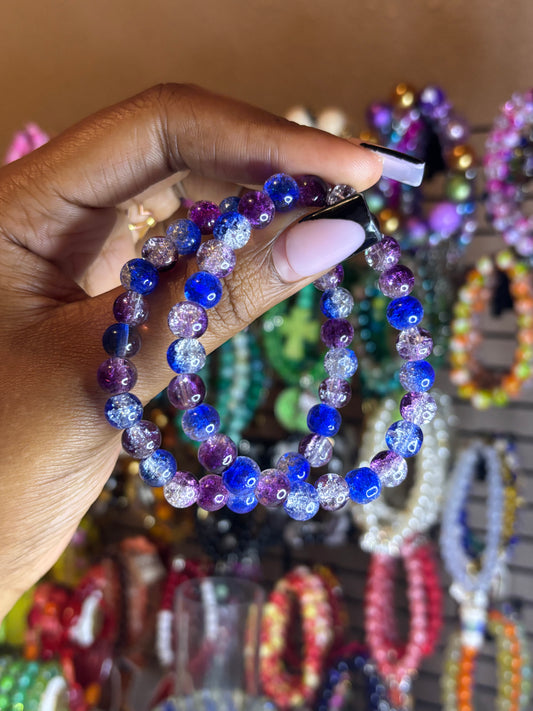 Purple rain beaded bracelet