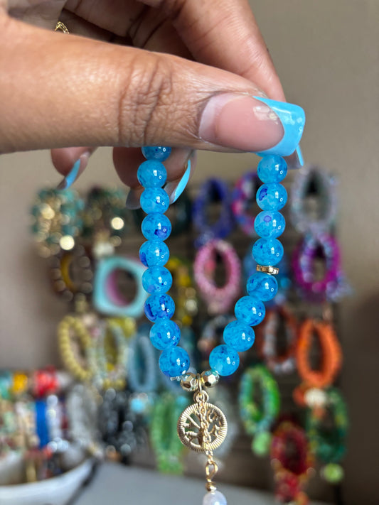 Blue charm bracelet