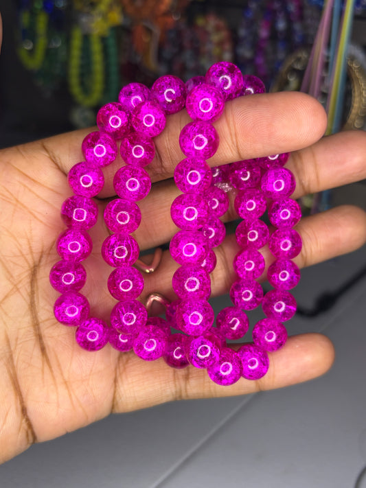 Fuchsia beaded bracelet