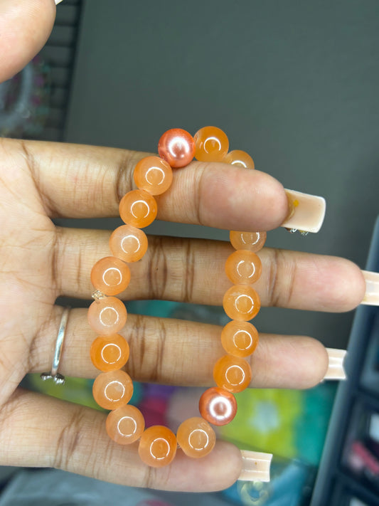 Orange mix beaded bracelet