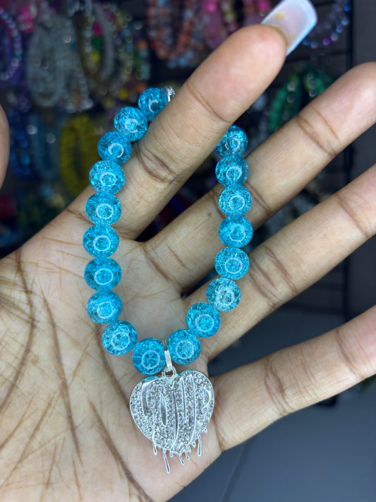 Blue charm bracelet