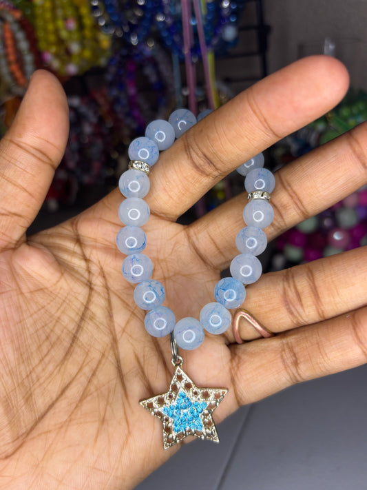 Blue star charm bracelet