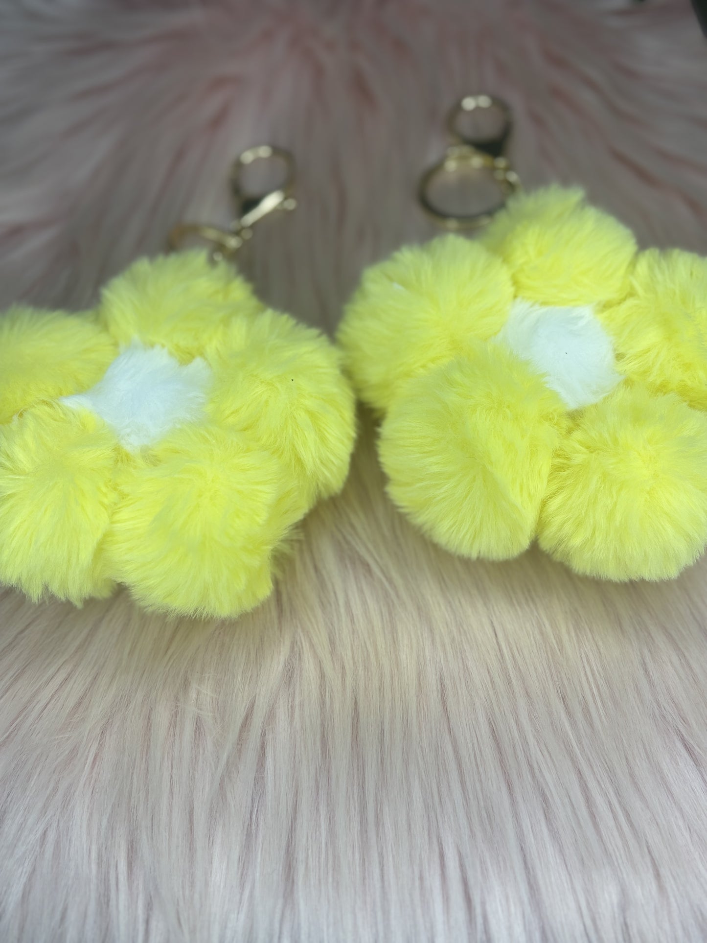 Yellow keychain puff