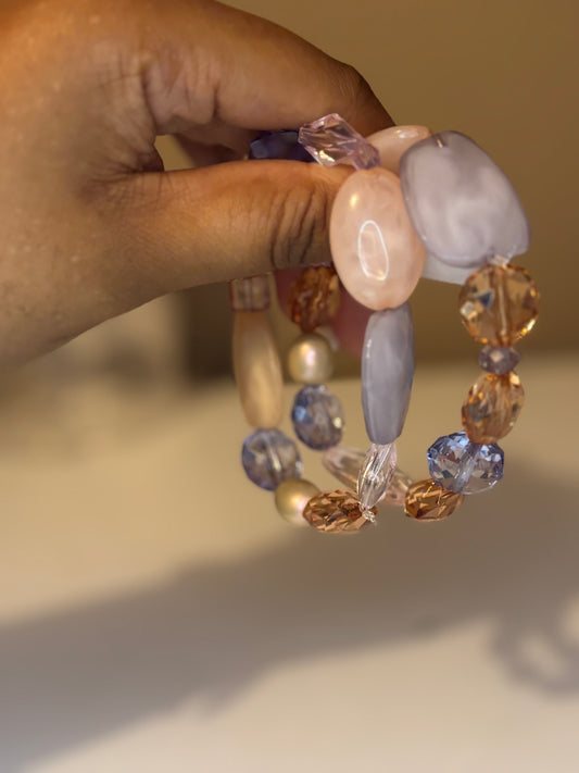 Rose blush beaded bracelet