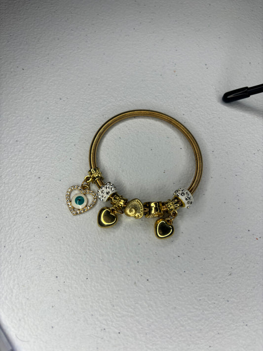 Teal evil eye charm bracelet