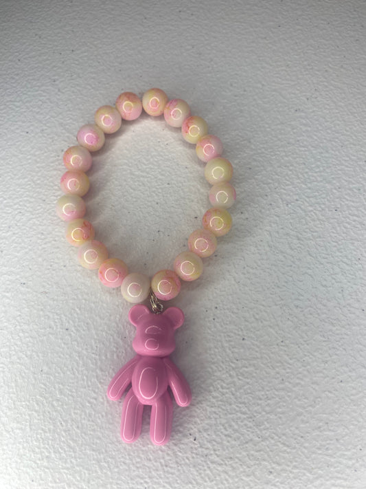 Pink lemon bear charm bracelet