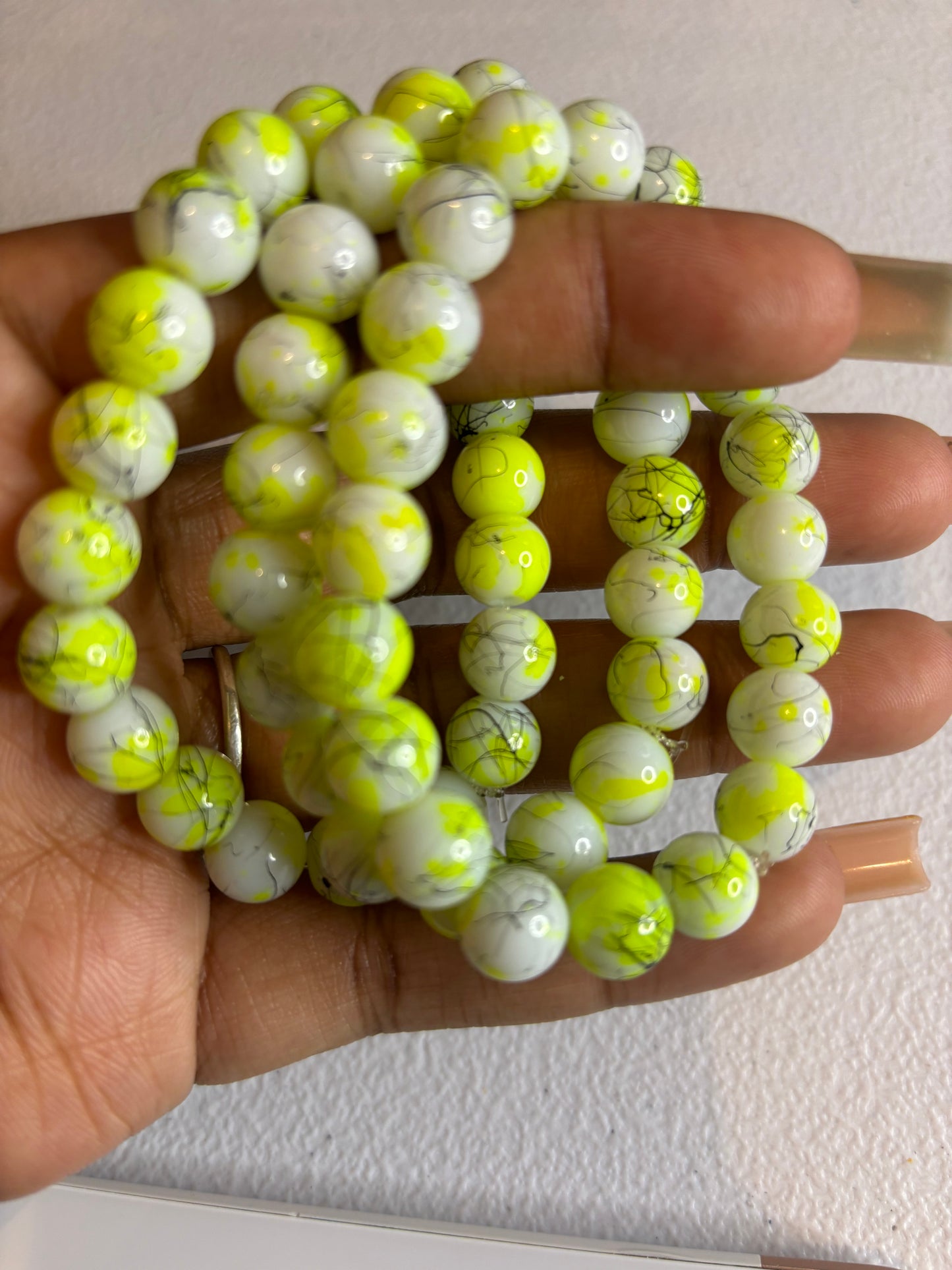 Tennis spiral beaded bracelet