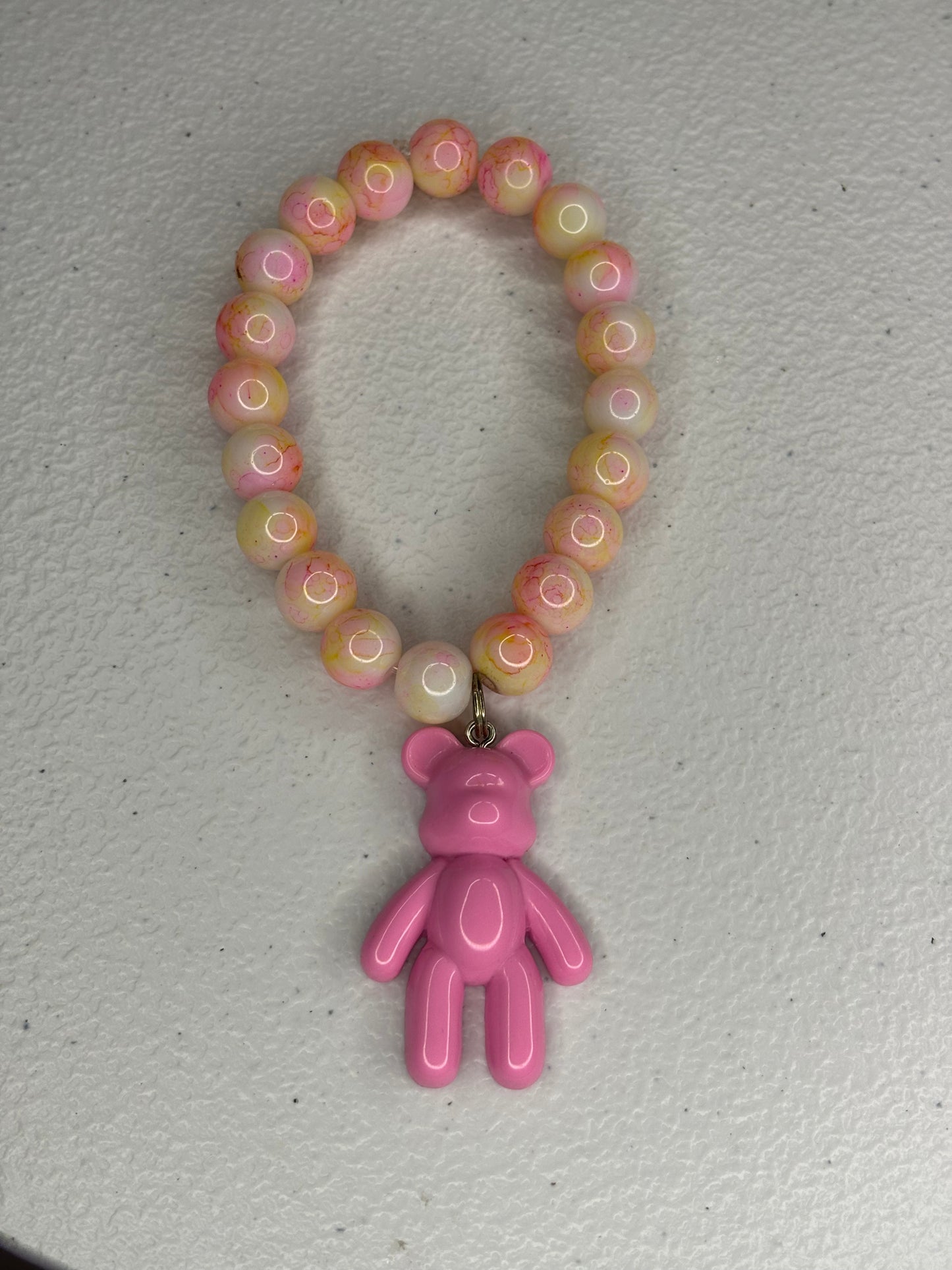 Pink bear charm bracelet