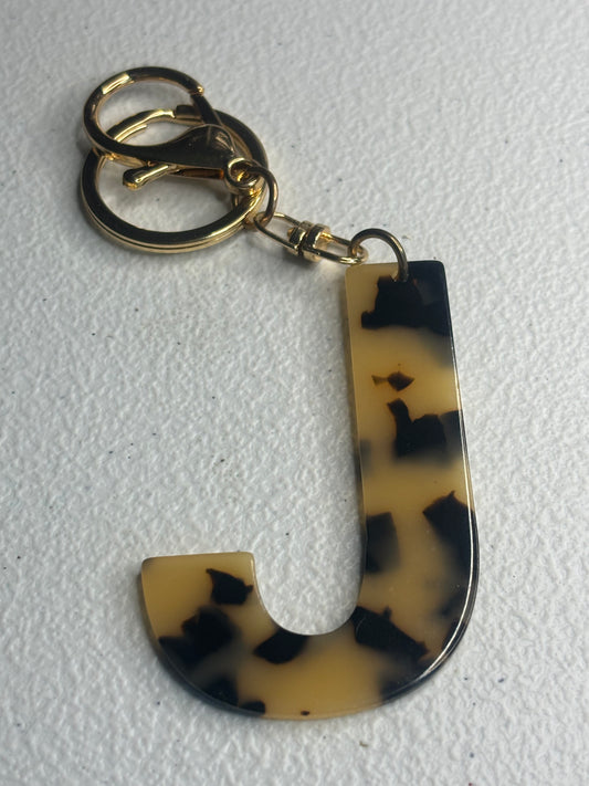 J initial keychain