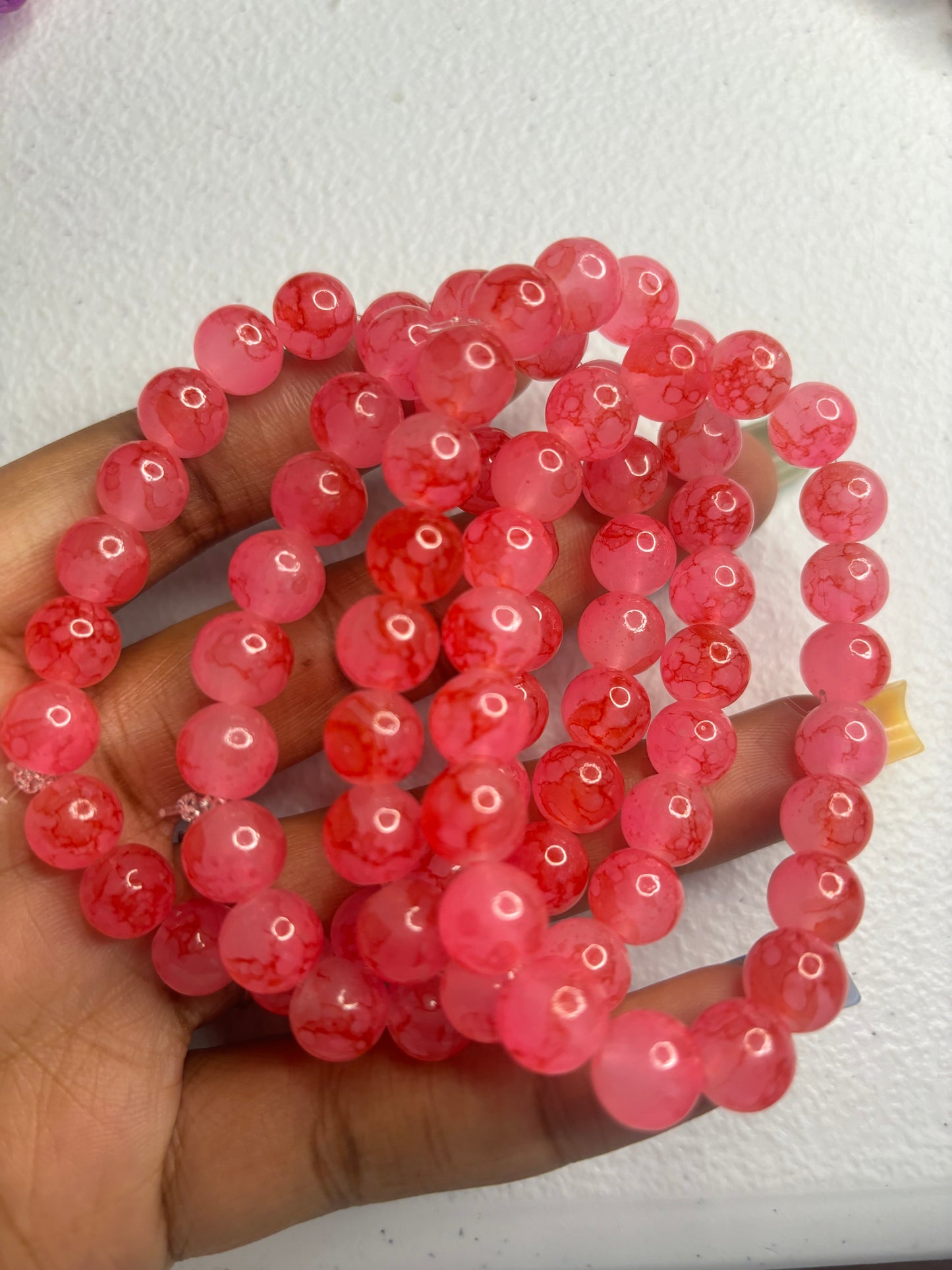 Strawberry shortcake beaded bracelet 🍓