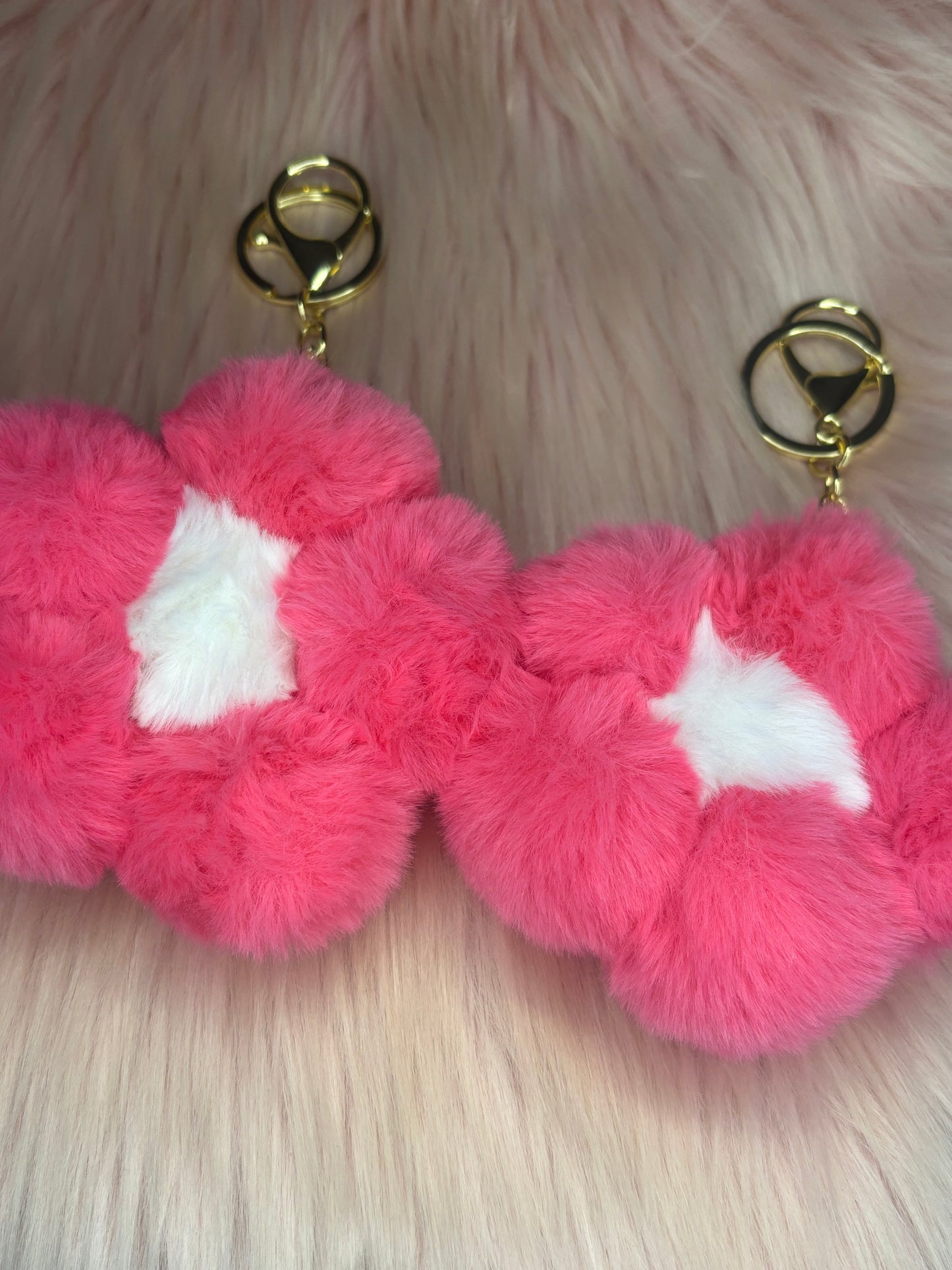 Pink keychain puff