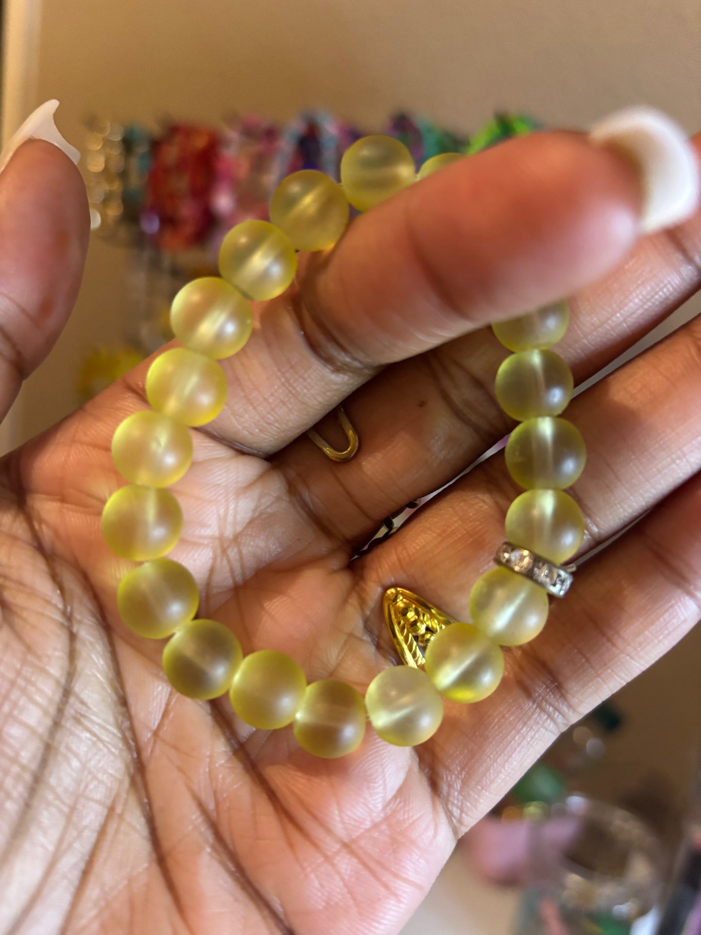 Yellow beaded bracelet
